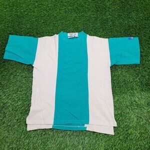 Vintage Izod Lacoste Surfer Shirt Medium 20x25 Blue White